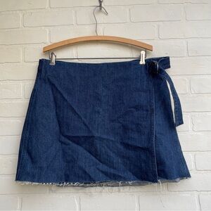 Madewell Dark Denim Wrap Skirt